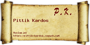 Pittik Kardos névjegykártya